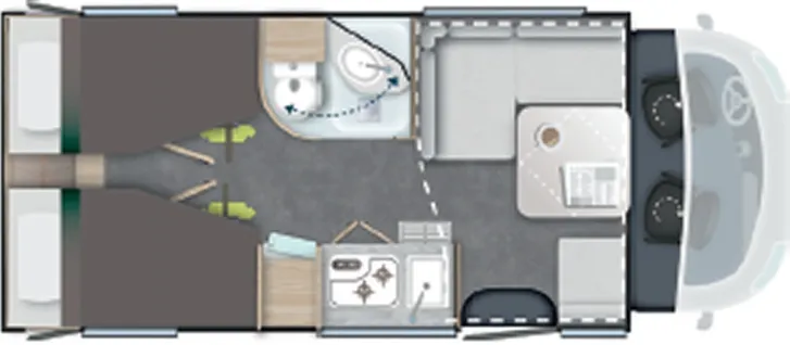 Grundriss Tag Challenger Teilintegriert Graphite Edition 287 4100kg AHK