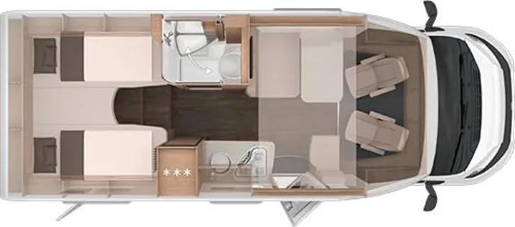 Grundriss Tag Knaus L!VE WAVE BLACK SELECTION 650 MEG L-Sitzgruppe