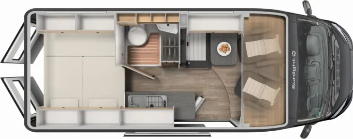 Grundriss Tag Sunlight Adventure Cliff 600 Digitalpaket + Schlafdach