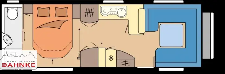 Grundriss Tag Hobby Prestige 720 WQC Truma XT4*Solar240*Markise
