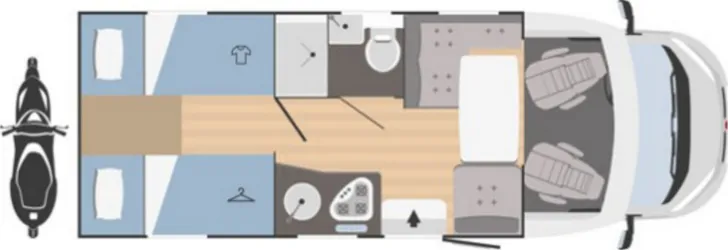 Grundriss Tag Rimor Sarus 98 P*Einzelbett*Markise*Fahrradt