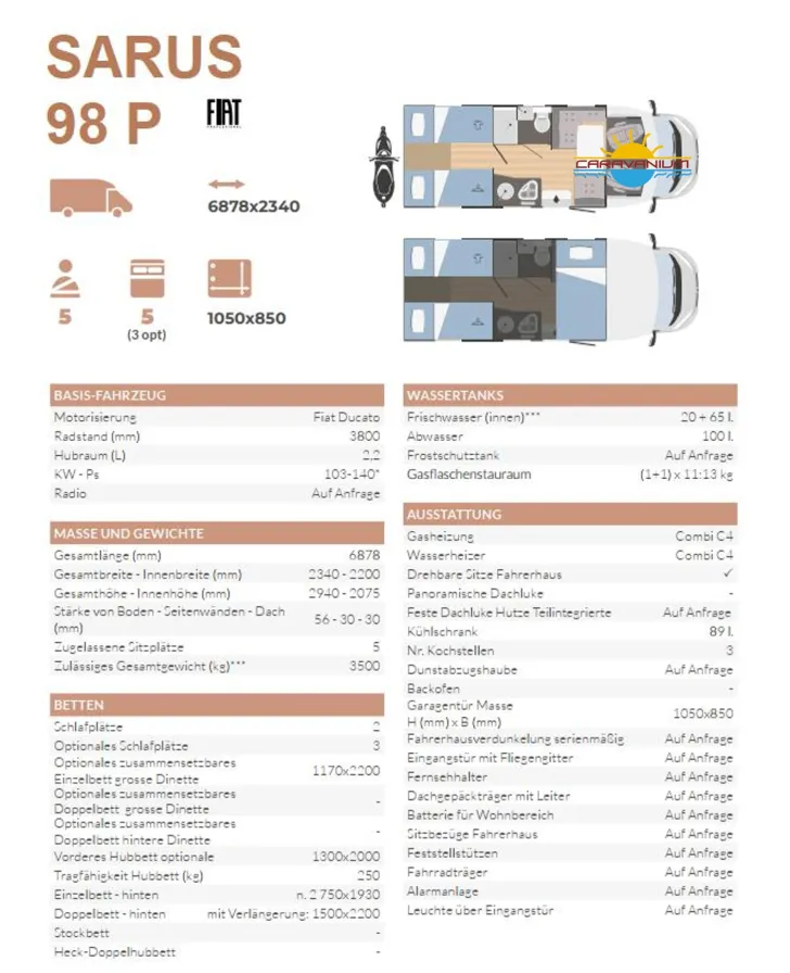 Fahrzeugbild Rimor Sarus 98 P*Einzelbett*Markise*Fahrradt #8