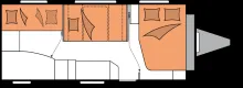 Grundriss Tag Hobby De Luxe 545 KMF 2000 KG, Garage