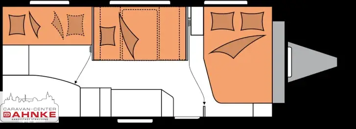 Grundriss Tag Hobby De Luxe 545 KMF 2000 KG, Garage