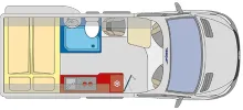 Grundriss Tag Pössl Roadstar XT Mercedes Mercedes mit Allradantrieb