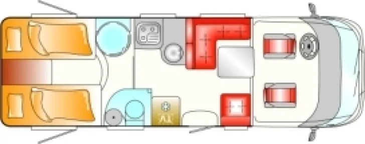 Grundriss Tag LMC Cruiser T 732 G Automatik*160PS*Alufelgen