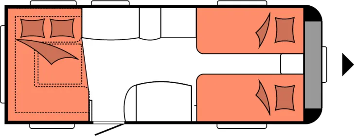 Grundriss Nacht Hobby De Luxe 540 UL Mover*Fahrradträger*Sat-Anlage